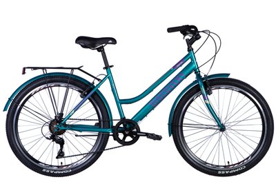 Велосипед ST 26" Discovery PRESTIGE WOMAN рама-17" з багажником задн St з крилом St 2024 (синьо-зелений) OPS-DIS-26-610 фото